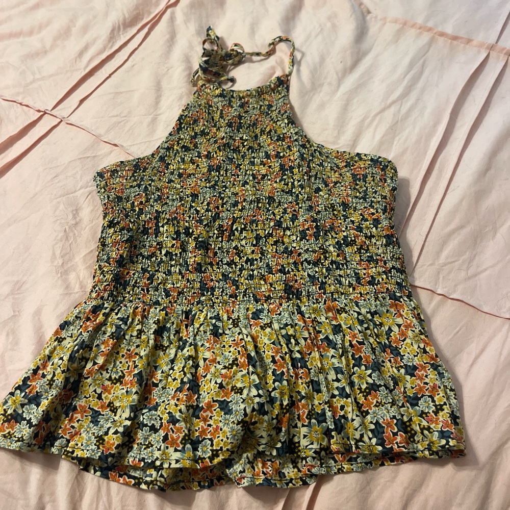 Patrons of Peace Multicolor Floral Halter Blouse
